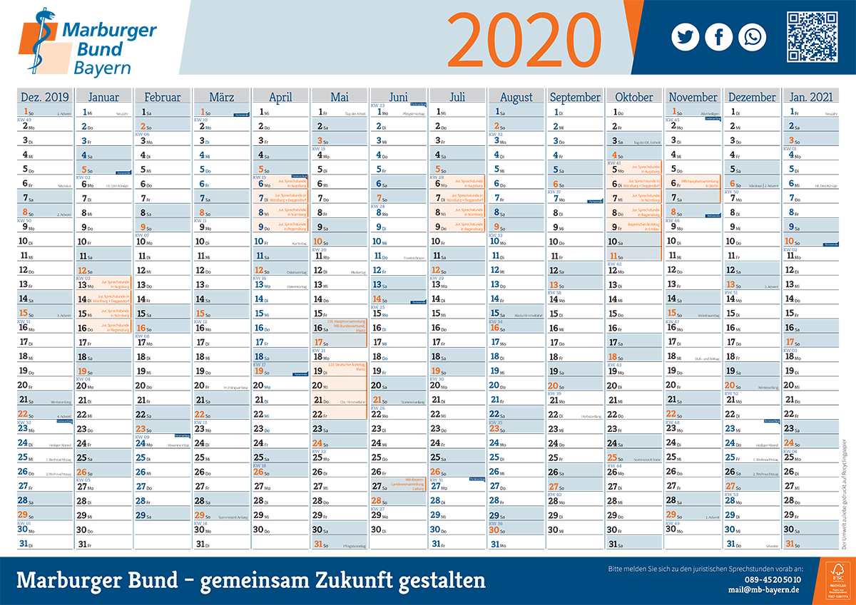 Mb Wandkalender 2020