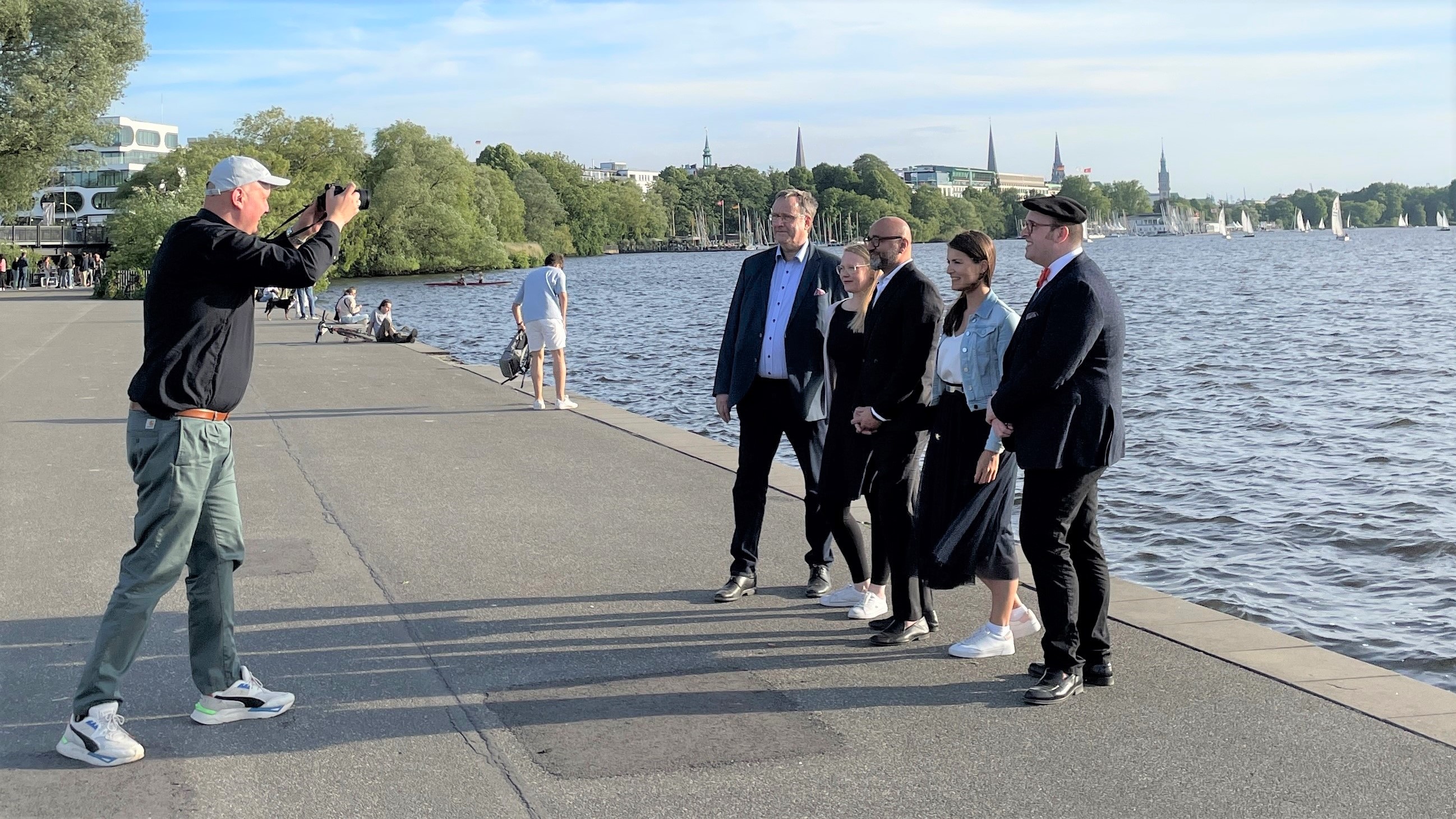 Foto-Shooting an der Alster - bei schönstem Hamburger Wetter