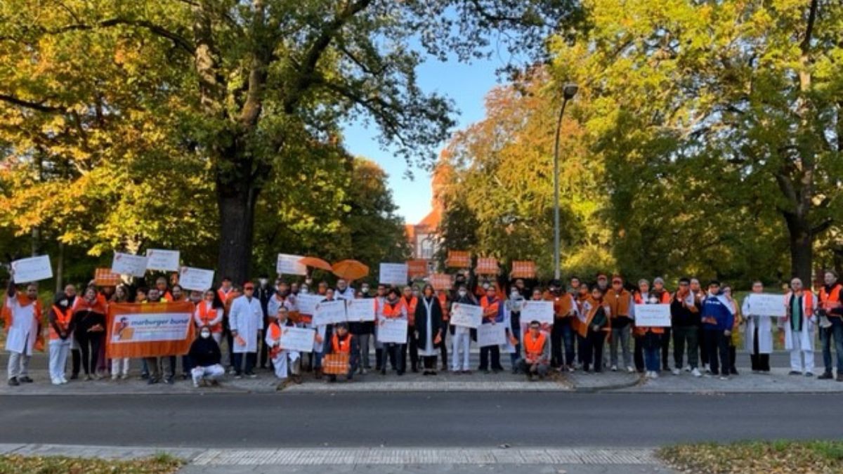 Warnstreik am Universitätsklinikum Ruppin-Brandenburg