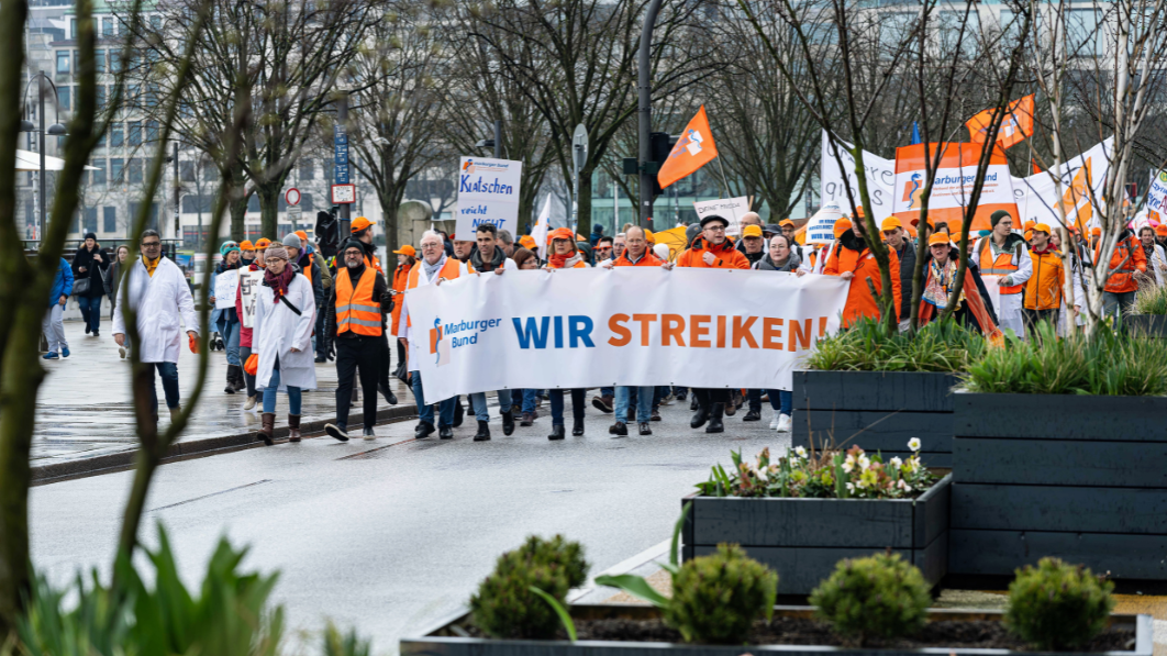 Demonstrationszug durch die Hamburger Innenstadt