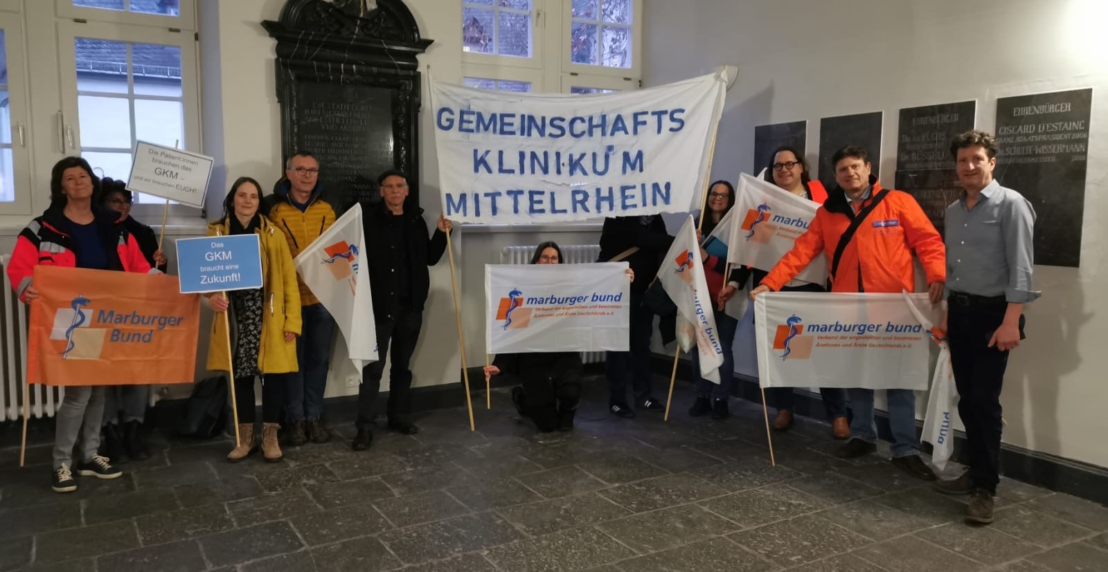 Das GKM braucht eine Zukunft. Protest im dem Koblenzer Rathaus