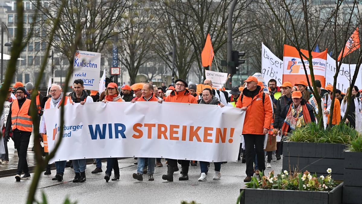 Demonstrationen und Kundgebungen der Ärztinnen und Ärzte an Unikliniken am 11. März in neun Bundesländern