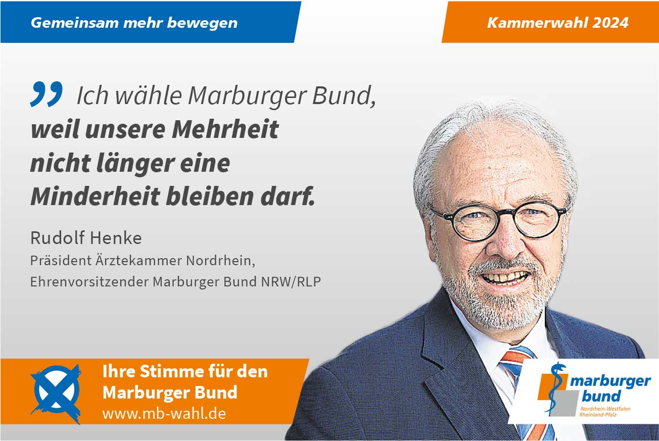 Kammerpräsident Rudolf Henke ruft zur Beteiligung an den Kammerwahlen auf.