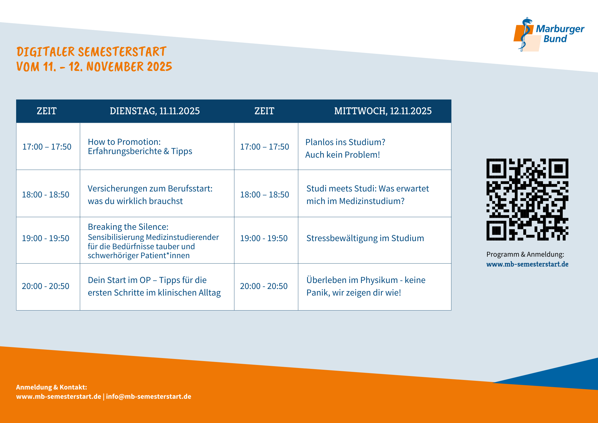Digitaler Semesterstart Programm 2025