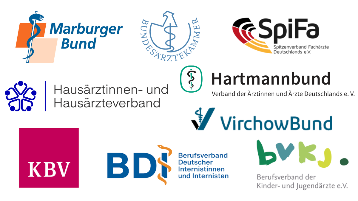 Logos der beteiligten Ärzteverbände