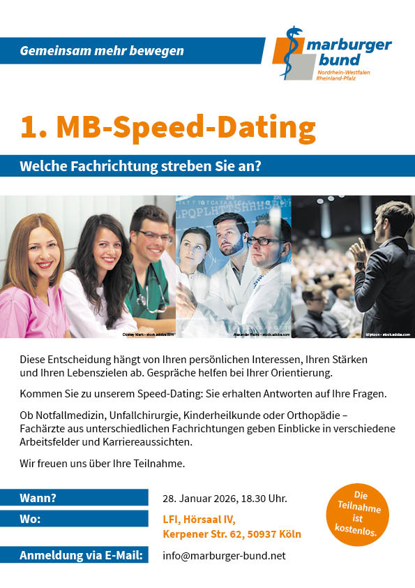 1. MB-Speed-Dating am 28. Januar 2028 in Köln
