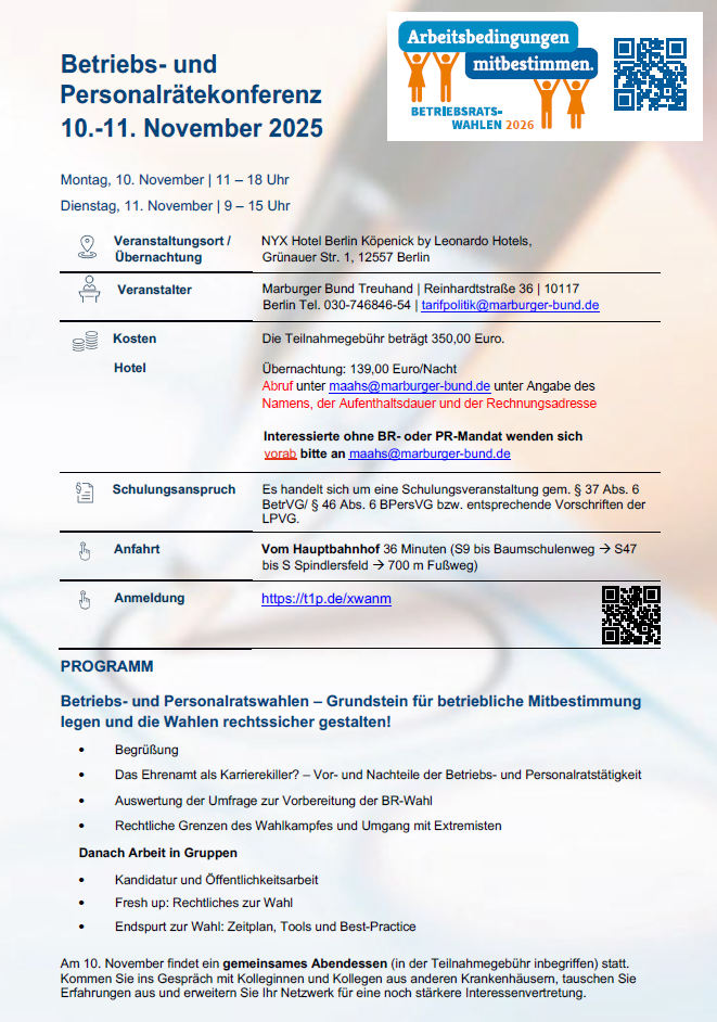 Plakat zur Betriebs- und Personalrätekonferenz 2025