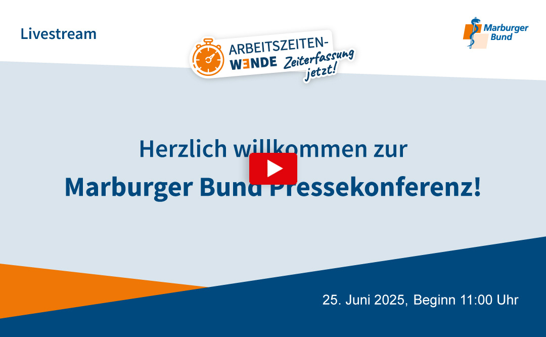 Startbild Pressekonferenz des Marburger Bundes zum Thema "Arbeitszeiterfassung elektronisch und manipulationsfrei"