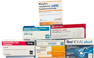 Foto: Medikamentenschachteln - Das WHO-Stufenschema, etwas anders dargestellt.