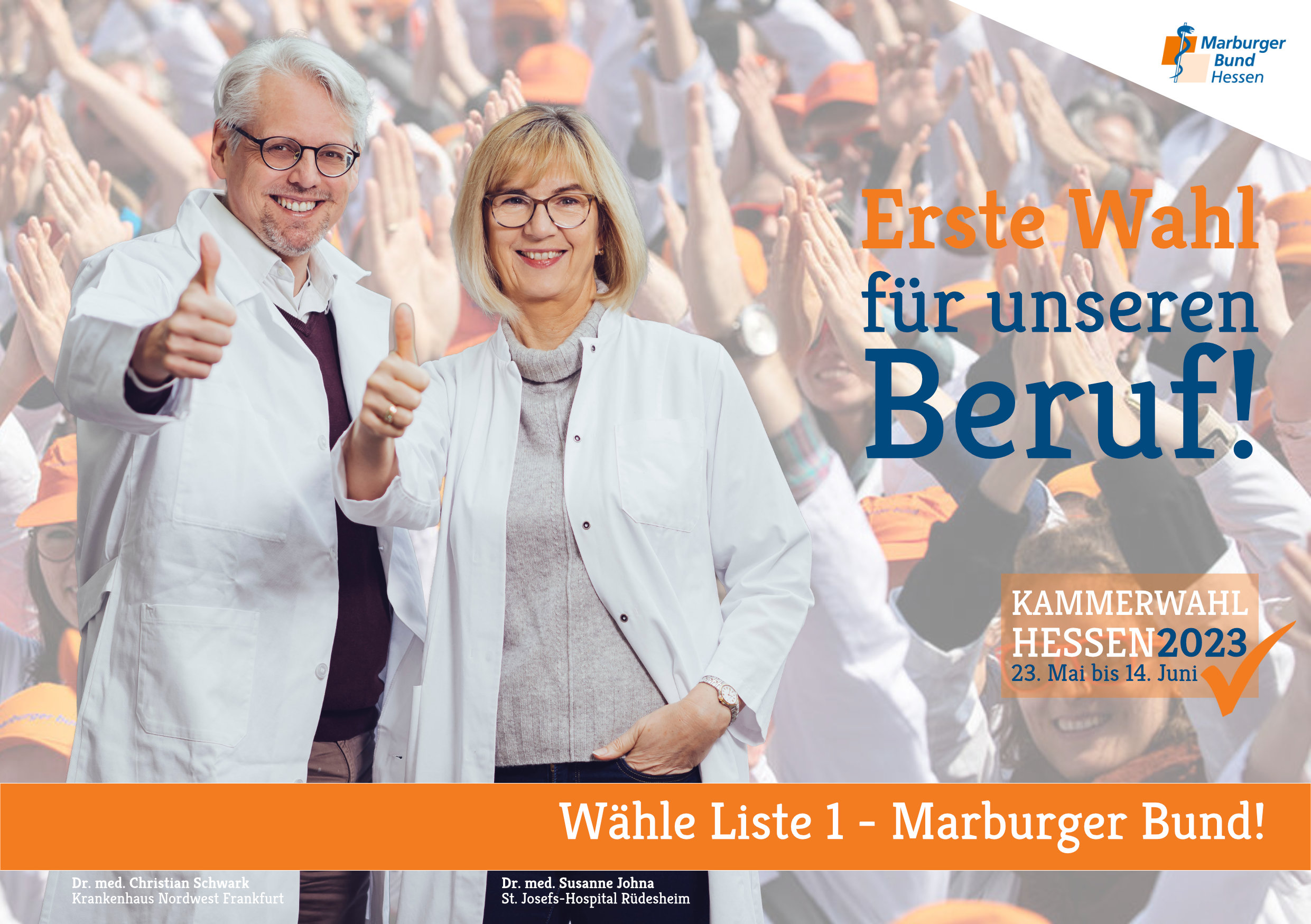 Dr. Christian Schwark und Dr. Susanne Johna kandidieren für die Kammerwahl 2023.