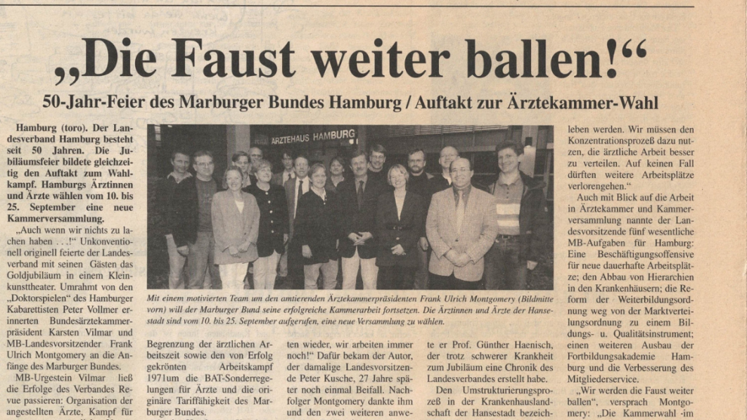 50 Jahre MB Hamburg: Die Faust weiter ballen!