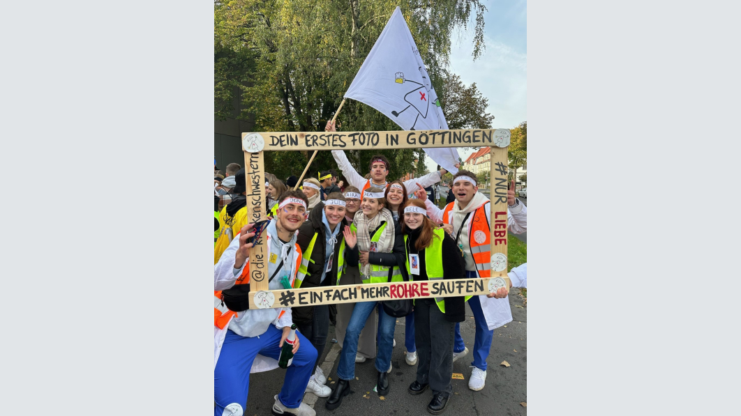 Das erste Foto in Göttingen! Einer der Momente der O-Phase, der ganz sicher in Erinnerung bleibt. Foto: privat