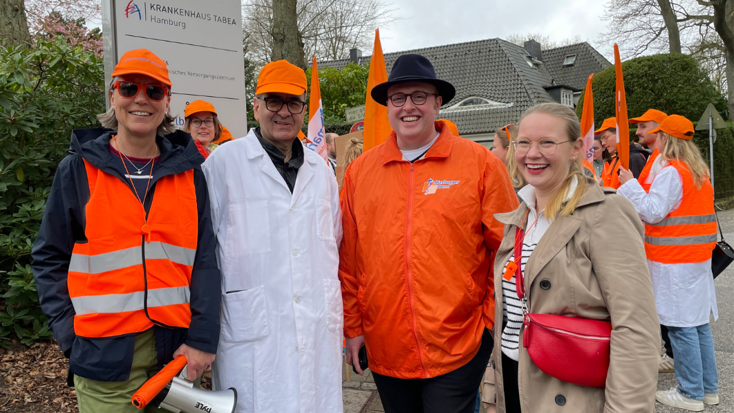 Streikerfahren: Franziska Schlosser, Dr. Hans-Christoph Kühnau, Dr. Alexander Schultze und Dr. Kathrin Schawjinski