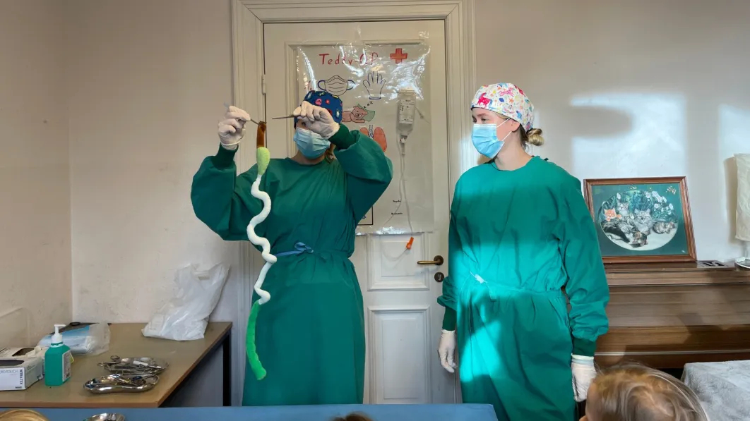 Der Darm muss gleich wieder zurück in den Bauch