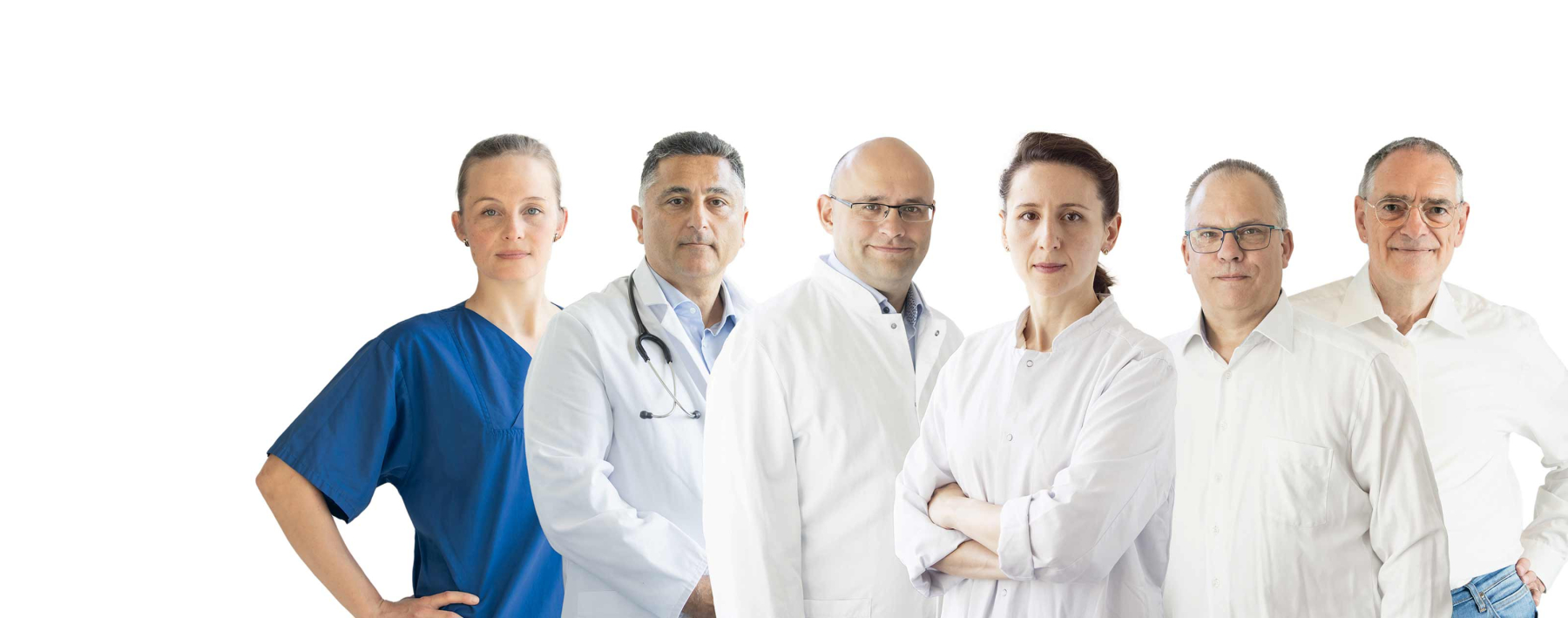 Collage aus 6 Ärztinnen und Ärzten