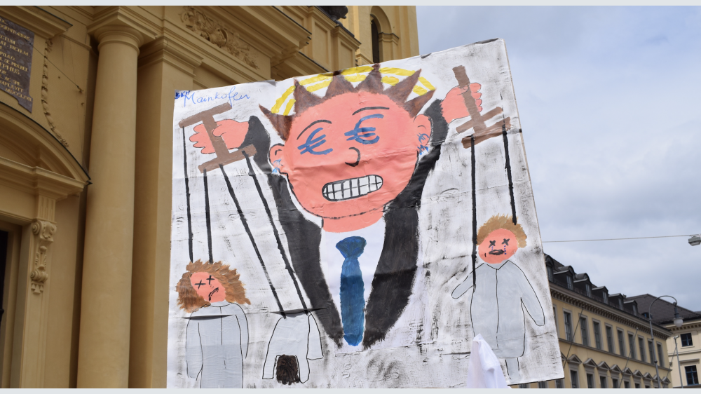 Warnstreikaktion in München