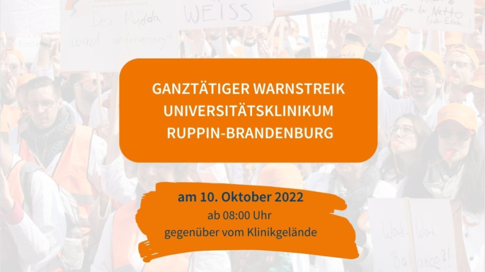 Warnstreik am Universitätsklinikum Ruppin-Brandenburg