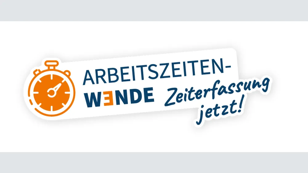 Wortbildmarke Arbeitszeitenwende - Zeiterfassung jetzt!