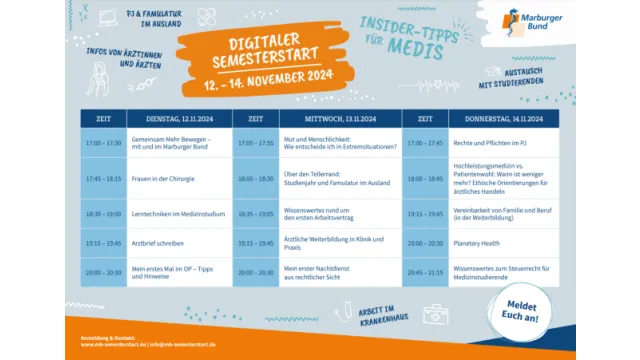 Digitaler Semesterstart Programm 2024