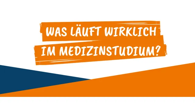 Schriftzug "Was läuft wirklich im Medizinstudium?"